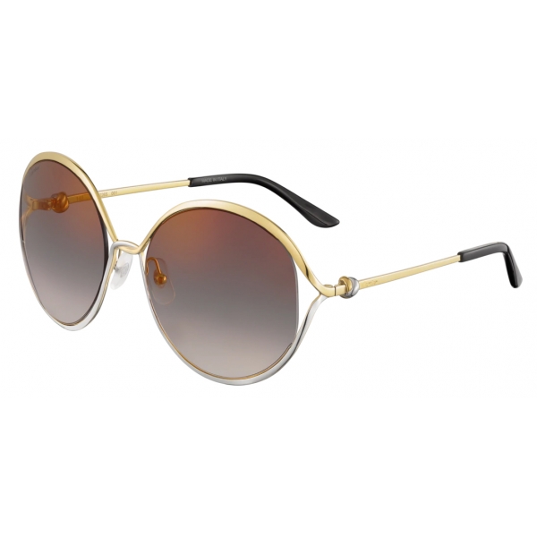 Cartier - Round - Smooth Golden -finish Metal Graduated Gray Lenses– Trinity-Cartier Eyewear