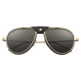 Cartier - Pilot - Smooth and Brushed Golden-Finish Metal - Santos de Cartier - Sunglasses - Cartier Eyewear