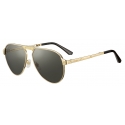 Cartier - Pilot - Smooth and Brushed Platinum-Finish Metal Green Lenses - Santos de Cartier-Cartier Eyewear