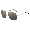 Cartier - Navigator -Golden-Finish Metal Gray Lenses - Panthère de Cartier- Sunglasses - Cartier Eyewear