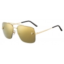 Cartier - Navigator -Golden-Finish Metal Gray Lenses- Panthère de Cartier- Sunglasses - Cartier Eyewear