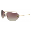 Cartier - Round - Smooth Golden-Finish Metal Graduated Purple Lenses - Panthère de Cartier-Cartier Eyewear