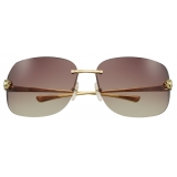 Cartier - Round - Smooth Golden-Finish Metal Graduated Purple Lenses - Panthère de Cartier-Cartier Eyewear