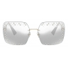 Miu Miu - Miu Miu Scenique Sunglasses - Oversized - Mirrored Gray - Sunglasses - Miu Miu Eyewear