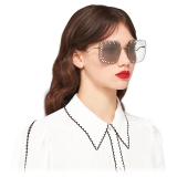 Miu Miu - Miu Miu Scenique Sunglasses - Oversized - Mirrored Gray - Sunglasses - Miu Miu Eyewear