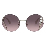 Miu Miu - Miu Miu La Mondaine Sunglasses - Round - Gray Alabaster Gradient - Sunglasses - Miu Miu Eyewear