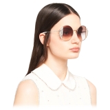 Miu Miu - Miu Miu Noir Sunglasses - Round - Cameo Beige Crystals - Sunglasses - Miu Miu Eyewear