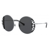 Miu Miu - Miu Miu Noir Sunglasses - Round - Black Crystals - Sunglasses - Miu Miu Eyewear