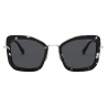 Miu Miu - Miu Miu Délice Sunglasses - Cat-Eye - Black White Tortoiseshell - Sunglasses - Miu Miu Eyewear