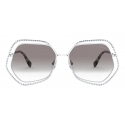 Miu Miu - Occhiali Miu Miu La Mondaine - Forma Irregolare - Argento Antracite Sfumato - Occhiali da Sole - Miu Miu Eyewear