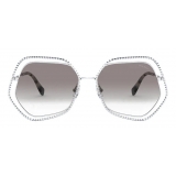 Miu Miu - Miu Miu La Mondaine Sunglasses - Irregular Shape - Silver Gradient Anthracite Gray - Sunglasses - Miu Miu Eyewear