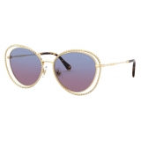 Miu Miu - Miu Miu La Mondaine Sunglasses - Cat-Eye - Gold Wave Blue - Sunglasses - Miu Miu Eyewear