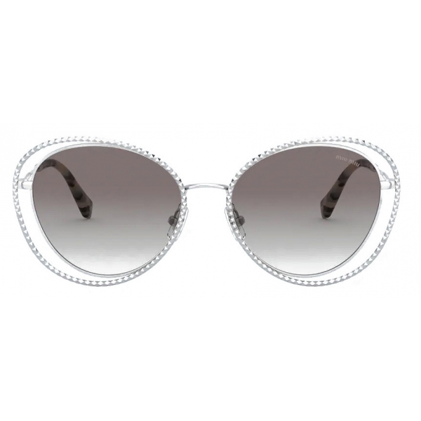 Miu Miu - Miu Miu La Mondaine Sunglasses - Cat-Eye - Silver Gradient Anthracite Gray - Sunglasses - Miu Miu Eyewear