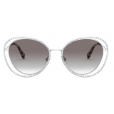 Miu Miu - Miu Miu La Mondaine Sunglasses - Cat-Eye - Silver Gradient Anthracite Gray - Sunglasses - Miu Miu Eyewear