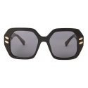 Stella McCartney - Shiny Black Geometric Sunglasses - Shiny Black - Sunglasses - Stella McCartney Eyewear