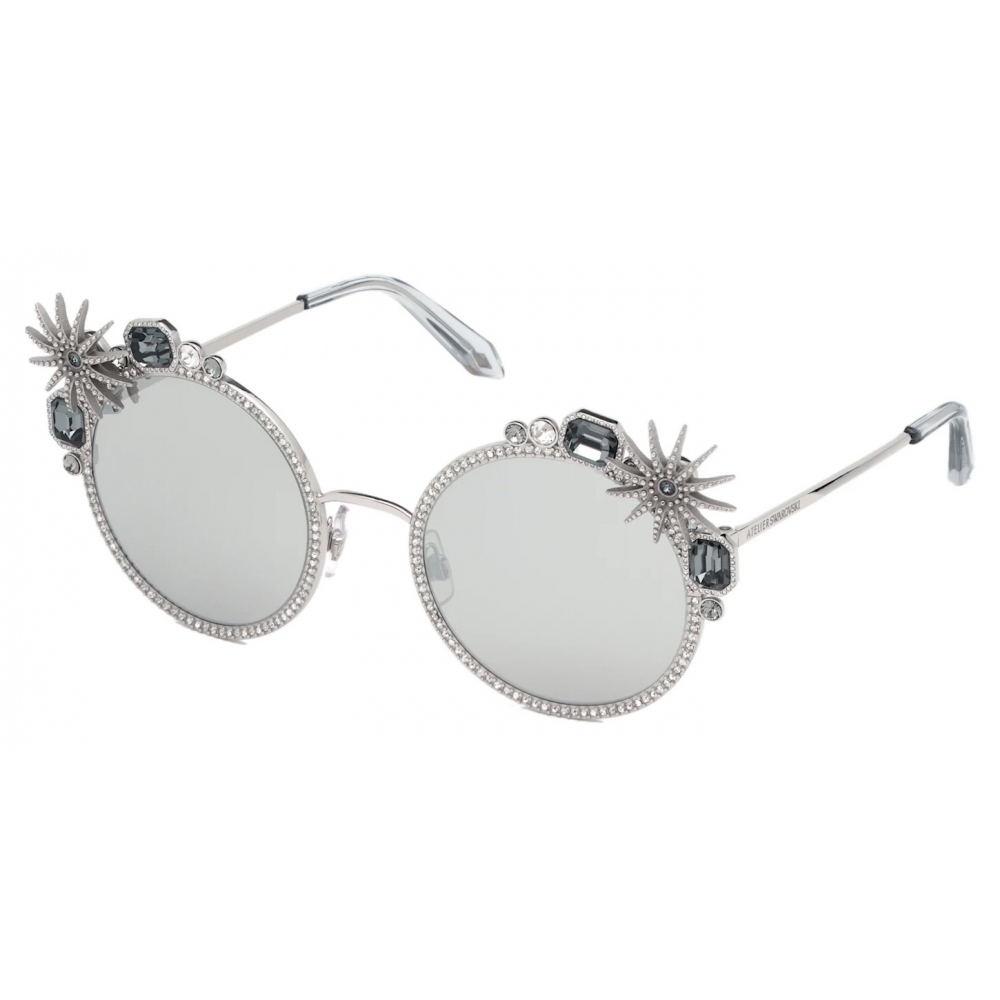 Swarovski - Occhiali da Sole Calypso - SK240-P 16C - Argento - Occhiali da Sole - Swarovski Eyewear