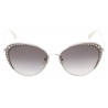 Alexander McQueen - Studded Lens Cat-Eye Sunglasses - Grey Silver - Alexander McQueen Eyewear