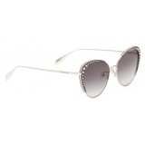 Alexander McQueen - Studded Lens Cat-Eye Sunglasses - Grey Silver - Alexander McQueen Eyewear