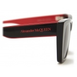 Alexander McQueen - Occhiale da Sole Cat-Eye Selvedge - Nero Rosso - Alexander McQueen Eyewear