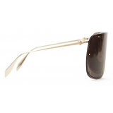 Alexander McQueen - Skull Mask Sunglasses - Gold Grey - Alexander McQueen Eyewear