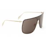 Alexander McQueen - Skull Mask Sunglasses - Gold Grey - Alexander McQueen Eyewear