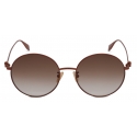 Alexander McQueen - Light Skull Round Sunglasses - Brown - Alexander McQueen Eyewear