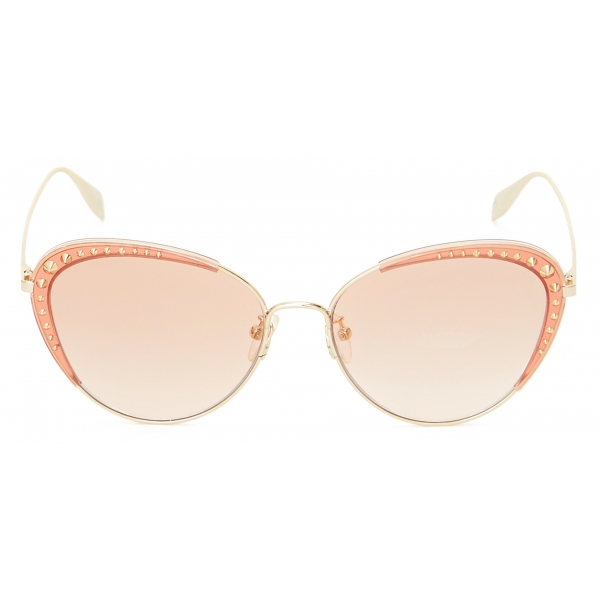 Alexander McQueen - Studded Lens Cat-Eye Sunglasses - Light Gold ...