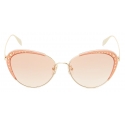 Alexander McQueen - Studded Lens Cat-Eye Sunglasses - Light Gold - Alexander McQueen Eyewear