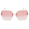 Alexander McQueen - Occhiali da Sole Quadrati con Teschio e Gioielli - Oro Rosso - Alexander McQueen Eyewear