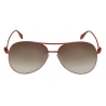Alexander McQueen - Occhiali da Sole Pilota con Teschio in Metallo Leggero - Marrone - Alexander McQueen Eyewear
