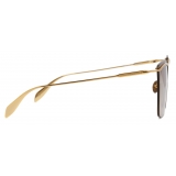 Alexander McQueen - Skeleton Metal Bar Sunglasses - Gold - Alexander McQueen Eyewear