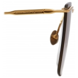 Alexander McQueen - Occhiali da Sole con Barra in Metallo Scheletrato - Oro - Alexander McQueen Eyewear