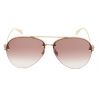 Alexander McQueen - Skull Jeweled Pilot Sunglasses - Brown Gold - Alexander McQueen Eyewear