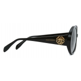 Alexander McQueen - Occhiali da Sole Rotondi Seal - Nero Grigio - Alexander McQueen Eyewear
