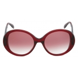 Alexander McQueen - Occhiali da Sole Rotondi Seal Logo - Bordeaux Grigio - Alexander McQueen Eyewear