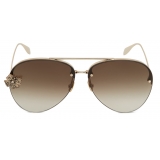 Alexander McQueen - Butterfly Jewelled Sunglasses - Gold Brown - Alexander McQueen Eyewear