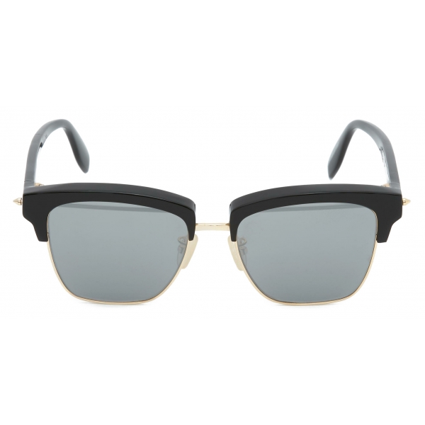 Alexander McQueen - Occhiali da Sole in Quadrati Piercing - Nero Grigio - Alexander McQueen Eyewear