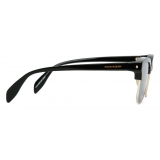 Alexander McQueen - Occhiali da Sole in Quadrati Piercing - Nero Grigio - Alexander McQueen Eyewear