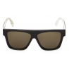 Alexander McQueen - Occhiali da Sole Flat Top Selvedge - Nero Bianco - Alexander McQueen Eyewear