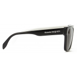 Alexander McQueen - Selvedge Flat Top Sunglasses - Black White - Alexander McQueen Eyewear
