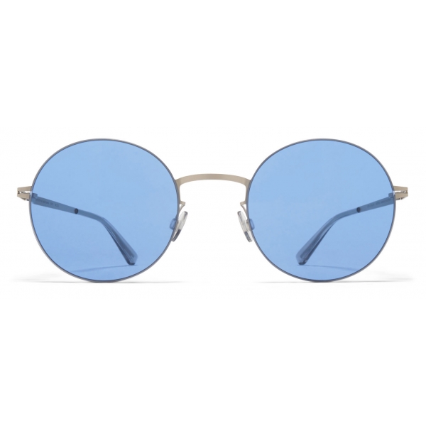 Mykita - Kayo - Lessrim - Argento Scuro Blu Ceruleo - Metal Collection - Occhiali da Sole - Mykita Eyewear