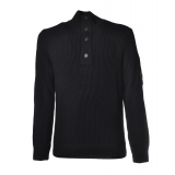 C.P. Company - Turtleneck Pullover with Buttons - Blue - Sweater - Luxury Exclusive Collection