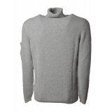 C.P. Company - Turtleneck with Logo on Left Sleeve - Pearl Gray - Sweater - Luxury Exclusive Collection