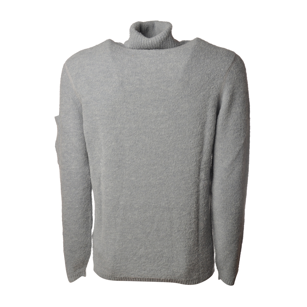 C.P. Company - Turtleneck with Logo on Left Sleeve - Pearl Gray ...