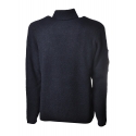C.P. Company - Turtleneck with Logo on Left Sleeve - Blue - Sweater - Luxury Exclusive Collection