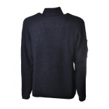C.P. Company - Turtleneck with Logo on Left Sleeve - Blue - Sweater - Luxury Exclusive Collection