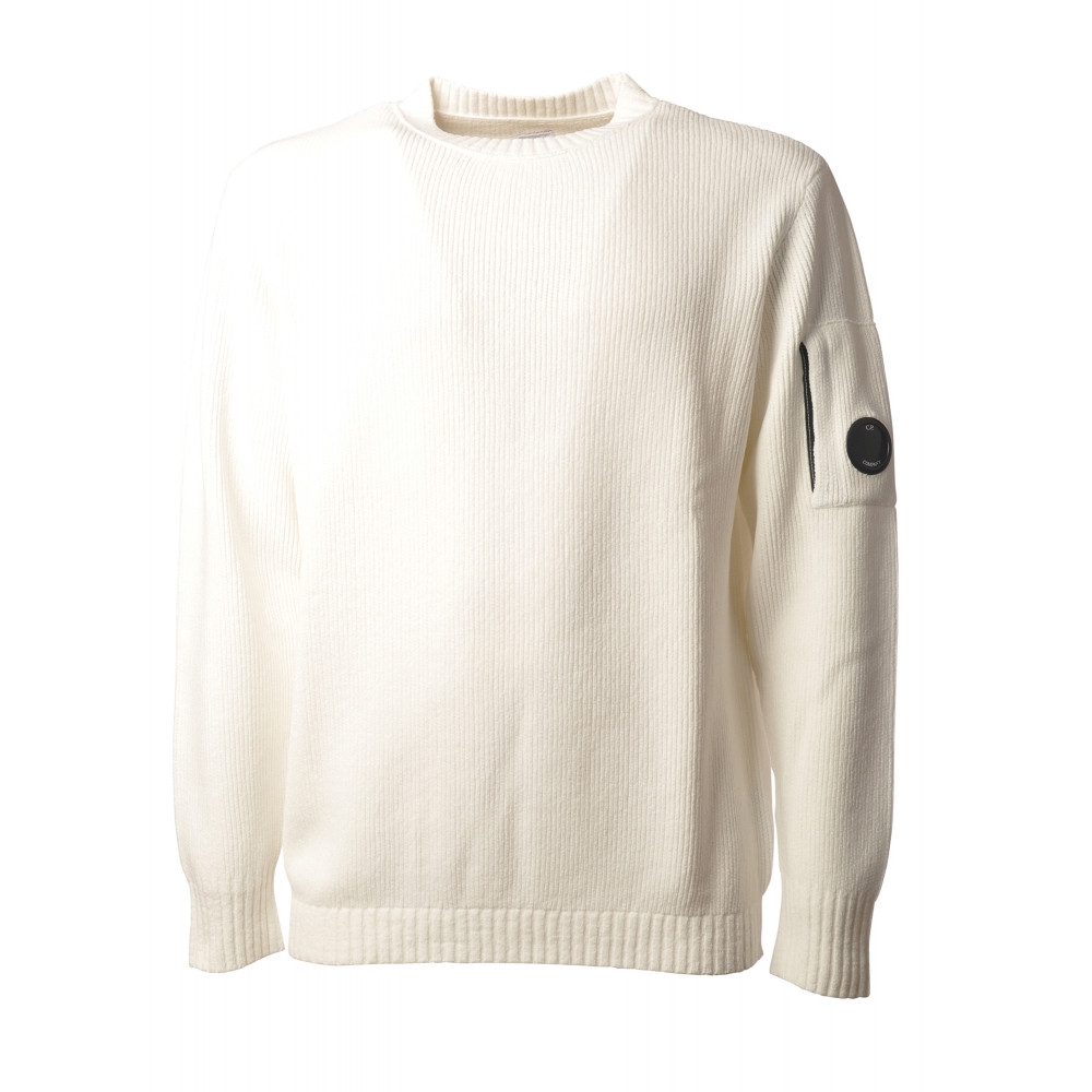 C.P. Company - Chenille Crewneck Pullover - White - Sweater - Luxury Exclusive Collection