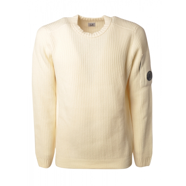 C.P. Company - Long Sleeve Crewneck Sweater - Cream - Sweater - Luxury Exclusive Collection
