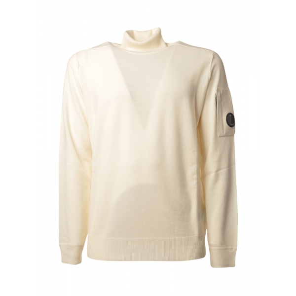 C.P. Company - Turtleneck Sweater with Seamed Sleeve - Cream - Sweater - Luxury Exclusive Collection