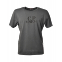 C.P. Company - T-Shirt with Written Logo - Gray - Sweater - Luxury Exclusive Collection